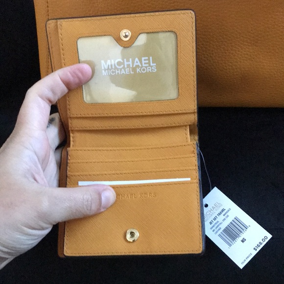 Authentic MK KIMBERLY W/matching wallet color Marigold